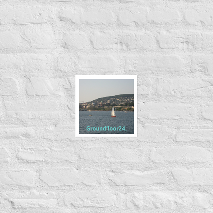Beautiful River & Hills Sinari Photo paper poster with Groundfloor24 without House Logo