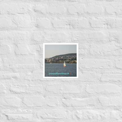 Beautiful River & Hills Sinari Photo paper poster with groundfloorview24 with House Logo