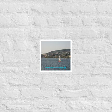 Beautiful River & Hills Sinari Photo paper poster with realestatematching with key Logo