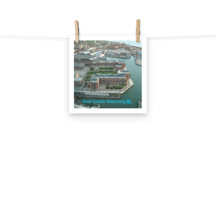 Nice City Photo paper poster with realestatematching with key Logo