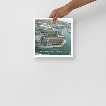 Nice City Photo paper poster with realestatepartner24 with house Logo