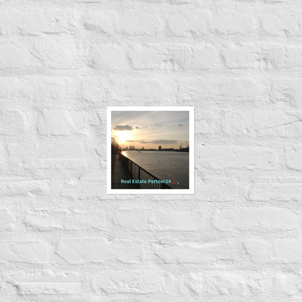 Awesome River View Photo paper poster with realestatepartner24 with house Logo