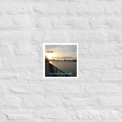 Awesome River View Photo paper poster with realestatematching with key Logo