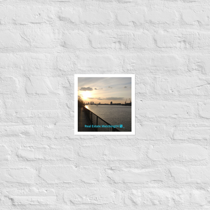 Awesome River View Photo paper poster with realestatematching24 with key Logo