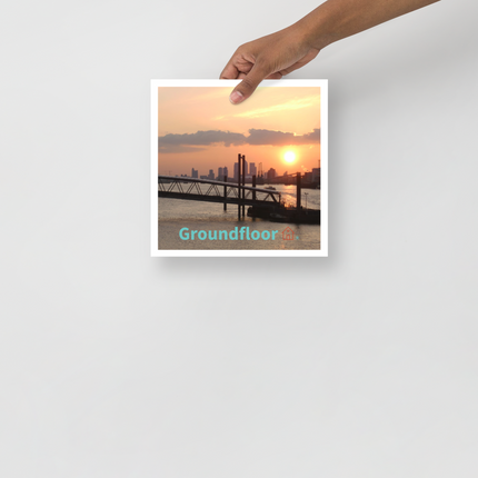 Evening Glow Photo paper poster with Groundfloor with House Logo
