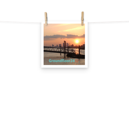 Evening Glow Photo paper poster with Groundfloor24 with House Logo