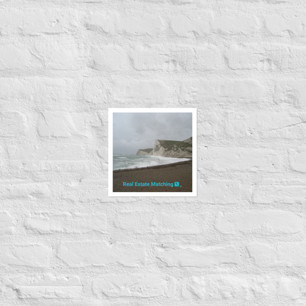 Waves and Sand Photo paper poster with realestatematching with key Logo