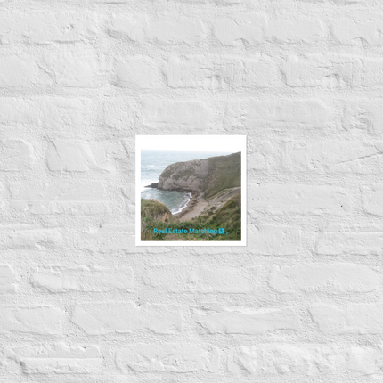 Sea & Hills Photo paper poster with realestatematching with key Logo