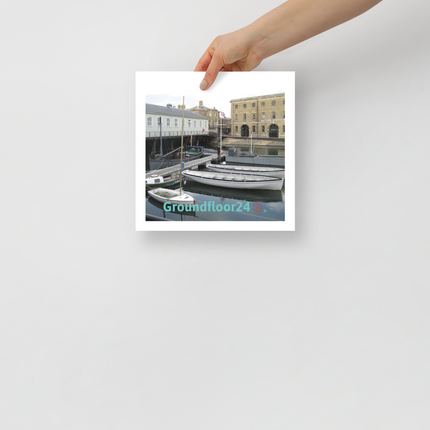 Boat on Water Photo paper poster with Groundfloor24 with House Logo