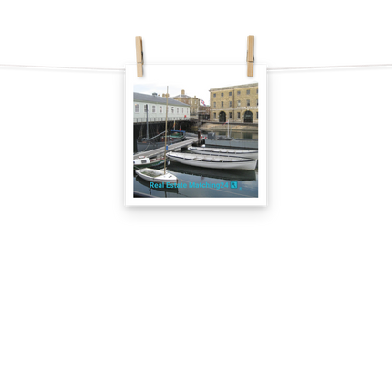Boat on Water Photo paper poster with realestatematching24 with key Logo