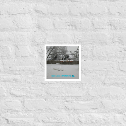 Winter Wonderland Photo paper poster with realestatematching with key Logo