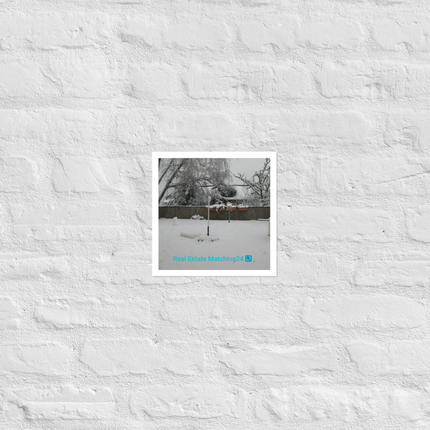 Winter Wonderland Photo paper poster with realestatematching24 with key Logo