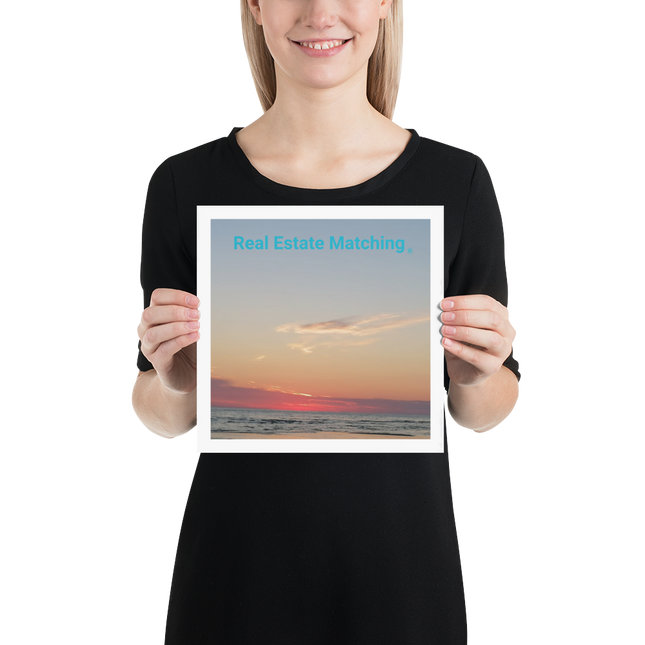 Sunset Sinari Photo paper poster with Real Estate Matching Logo