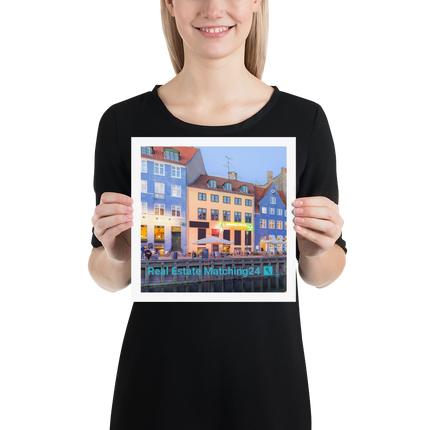 Nyhavn Photo paper poster with Real Estate Matching24 Logo