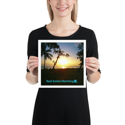 Beautiful Sea View Photo paper poster with realestatematching with key Logo