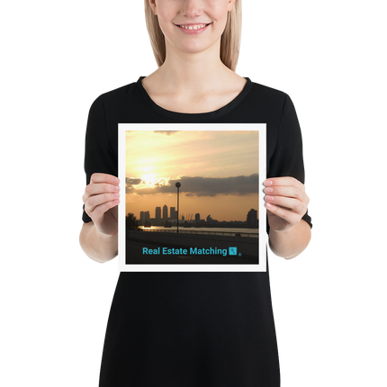 Majestic Sunset Photo paper poster with realestatematching with key Logo