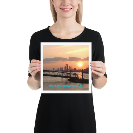 Evening Glow Photo paper poster with realestatematching24 with key Logo