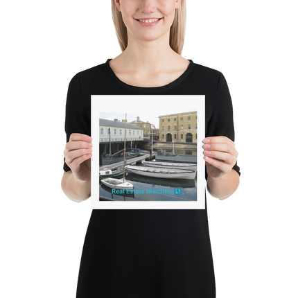 Boat on Water Photo paper poster with realestatematching with key Logo