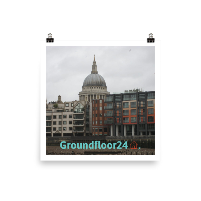 St. Paul's Cathedral Photo paper poster with Groundfloor24 Logo