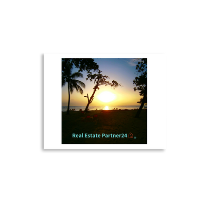 Beautiful Sea View Photo paper poster with realestatepartner24 with house Logo