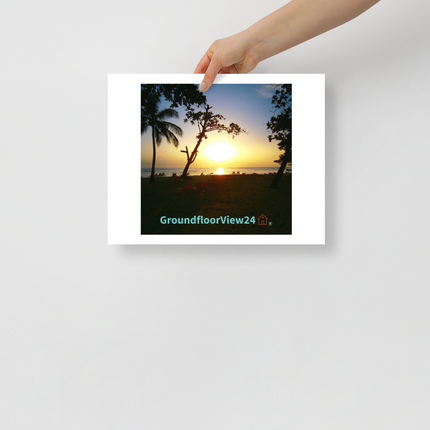 Beautiful Sea View Photo paper poster with groundfloorview24 with House Logo