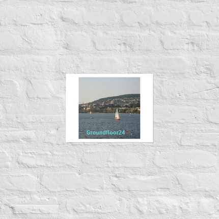 Beautiful River & Hills Sinari Photo paper poster with Groundfloor24 with House Logo