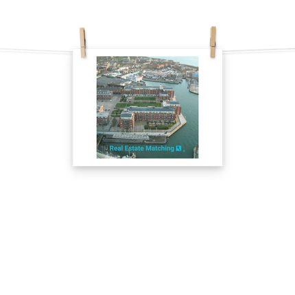 Nice City Photo paper poster with realestatematching with key Logo