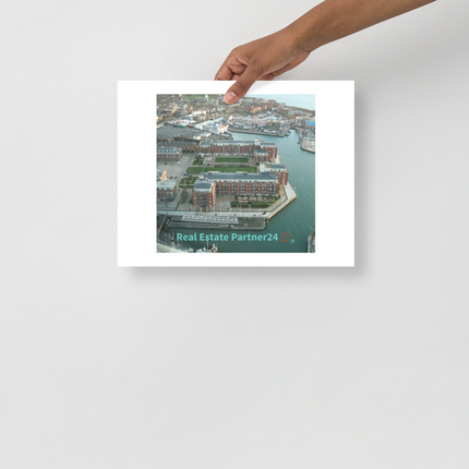 Nice City Photo paper poster with realestatepartner24 with house Logo