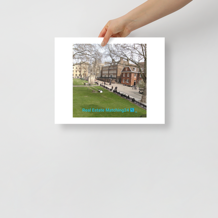 Beautiful Park Photo paper poster with realestatematching24 with key Logo