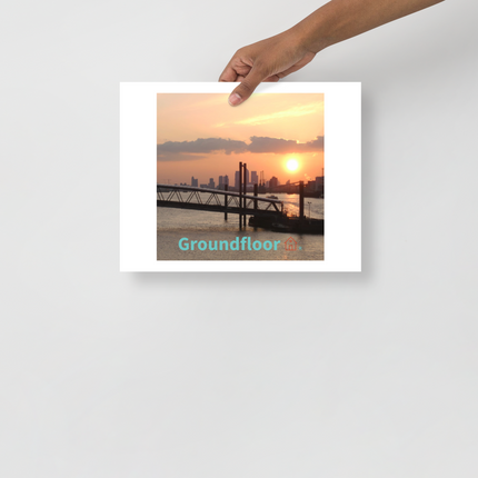 Evening Glow Photo paper poster with Groundfloor with House Logo