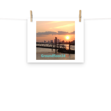 Evening Glow Photo paper poster with Groundfloor24 with House Logo