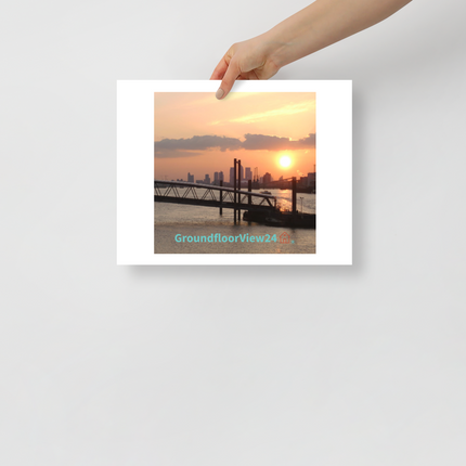 Evening Glow Photo paper poster with realestatematching with key Logo
