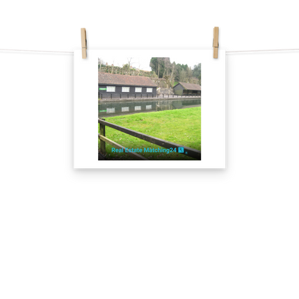 Lakeside Serenity Photo paper poster with realestatematching24 with key Logo