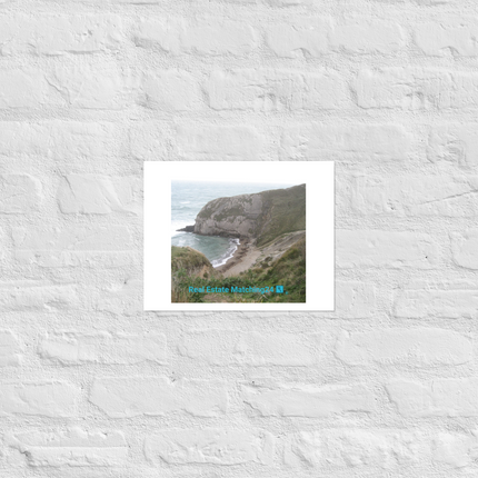 Sea & Hills Photo paper poster with realestatematching24 with key Logo