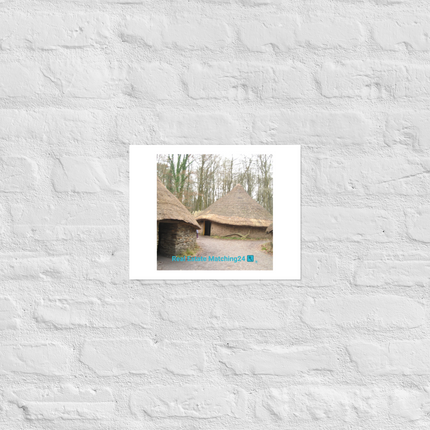Village Charm Photo paper poster with realestatematching24 with key Logo