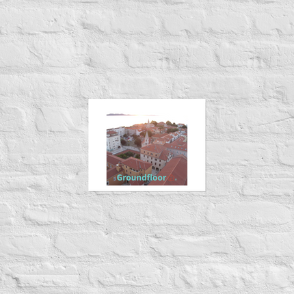 Roof Sunset View Photo paper poster with Groundfloor with House Logo