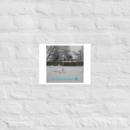 Winter Wonderland Photo paper poster with realestatematching24 with key Logo