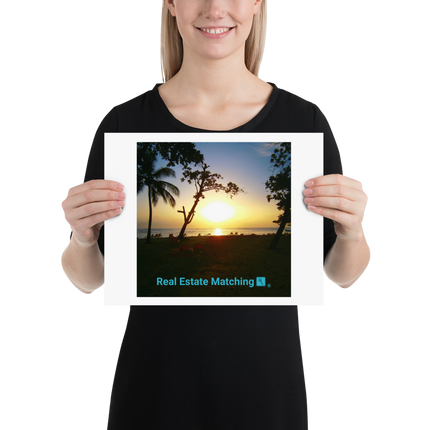 Beautiful Sea View Photo paper poster with realestatematching with key Logo