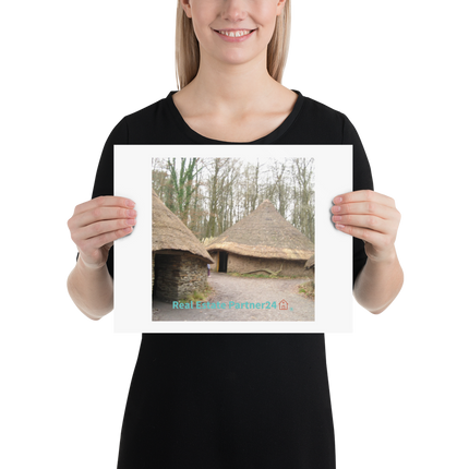 Village Charm Photo paper poster with realestatepartner24 with house Logo