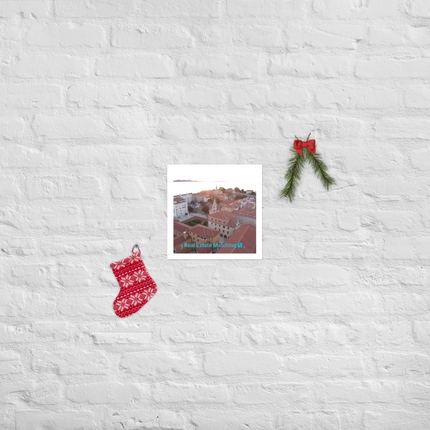 Roof Sunset View Photo paper poster with realestatematching with key Logo