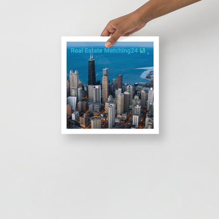 Beutiful Sinari Photo paper poster with Real Estate Matching24 Logo