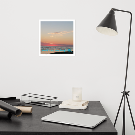 Sunset Sinari Photo paper poster with Real Estate Matching24 Logo