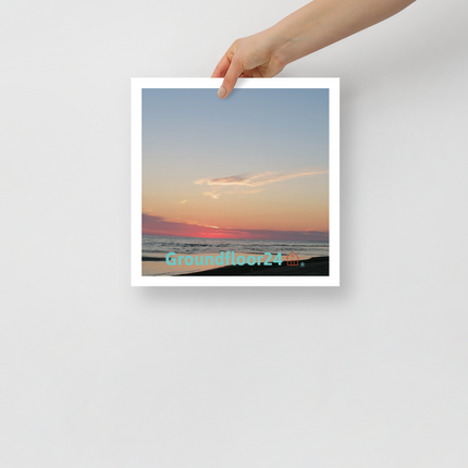 Sunset Sinari Photo paper poster with Groundfloor24 Logo