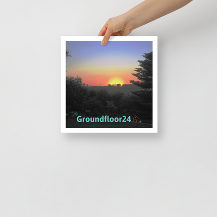 Beautiful Sunset Sinari Photo paper poster with Groundfloor24 with House Logo