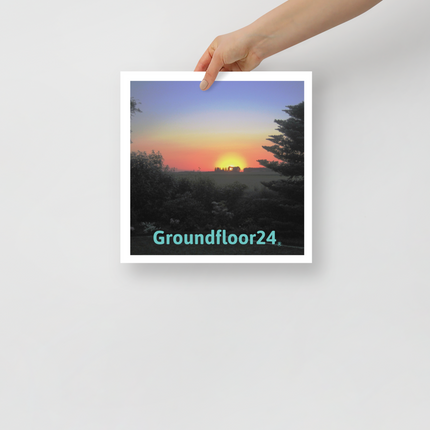 Beautiful Sunset Sinari Photo paper poster with Groundfloor24 without House Logo