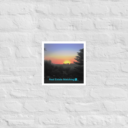 Beautiful Sunset Sinari Photo paper poster with realestatematching with key Logo