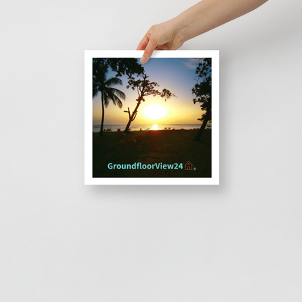 Beautiful Sea View Photo paper poster with groundfloorview24 with House Logo