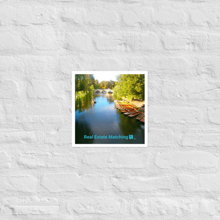 Beautiful Nature Photo paper poster with realestatematching with key Logo
