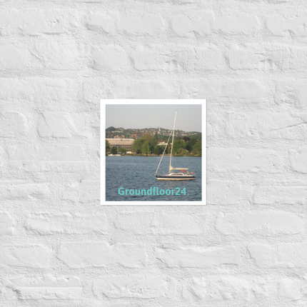 Boat on the River Photo paper poster with Groundfloor24 without House Logo