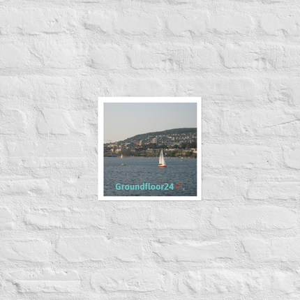 Beautiful River & Hills Sinari Photo paper poster with Groundfloor24 with House Logo